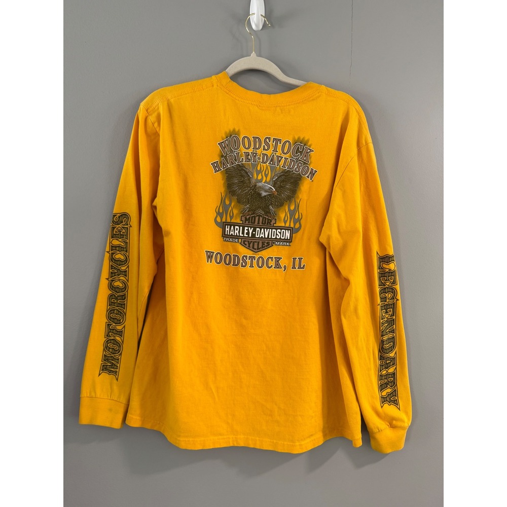 Harley Davidson Woodstock‎ Motorcycle Long Sleeve Graphic T Shirt Mens L - Picture 6 of 8